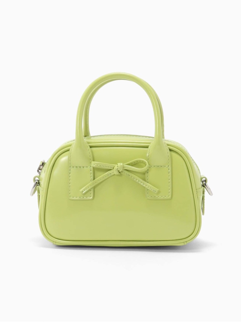 Sandy Liang Secure Bag Specchio Leather Bow Mini Crossbody Purse Matcha NWT
